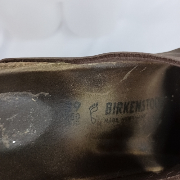 Birkenstock Dark Brown Summer Designer Leather Slip On Sandals (#12) - Picture 3 of 6